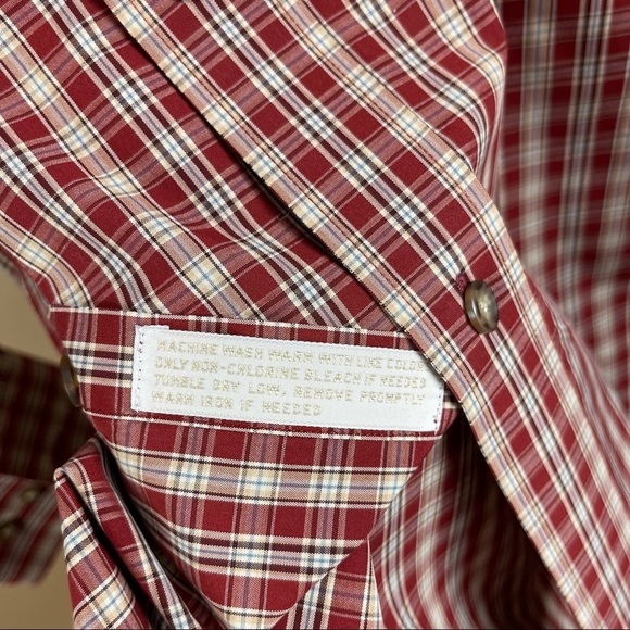 Nordstrom Men’s Small Check Button Down Dress Shirt Office Professional 90’s - Picture 10 of 11